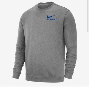 Nike College Club Fleece (Florida Gators) Small Crewneck Sweatshirt Heather Grey